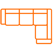 Eckcouch als strichlinie
